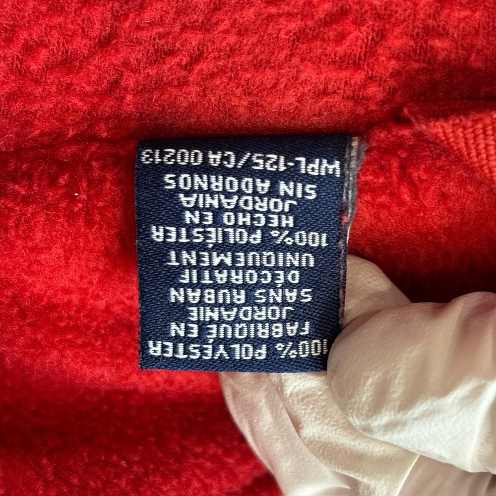 CHAPS Ralph Lauren Men's Full Zip Red Grey Padded Fleece Jacket Y2K Size Large - Picture 9 of 13
